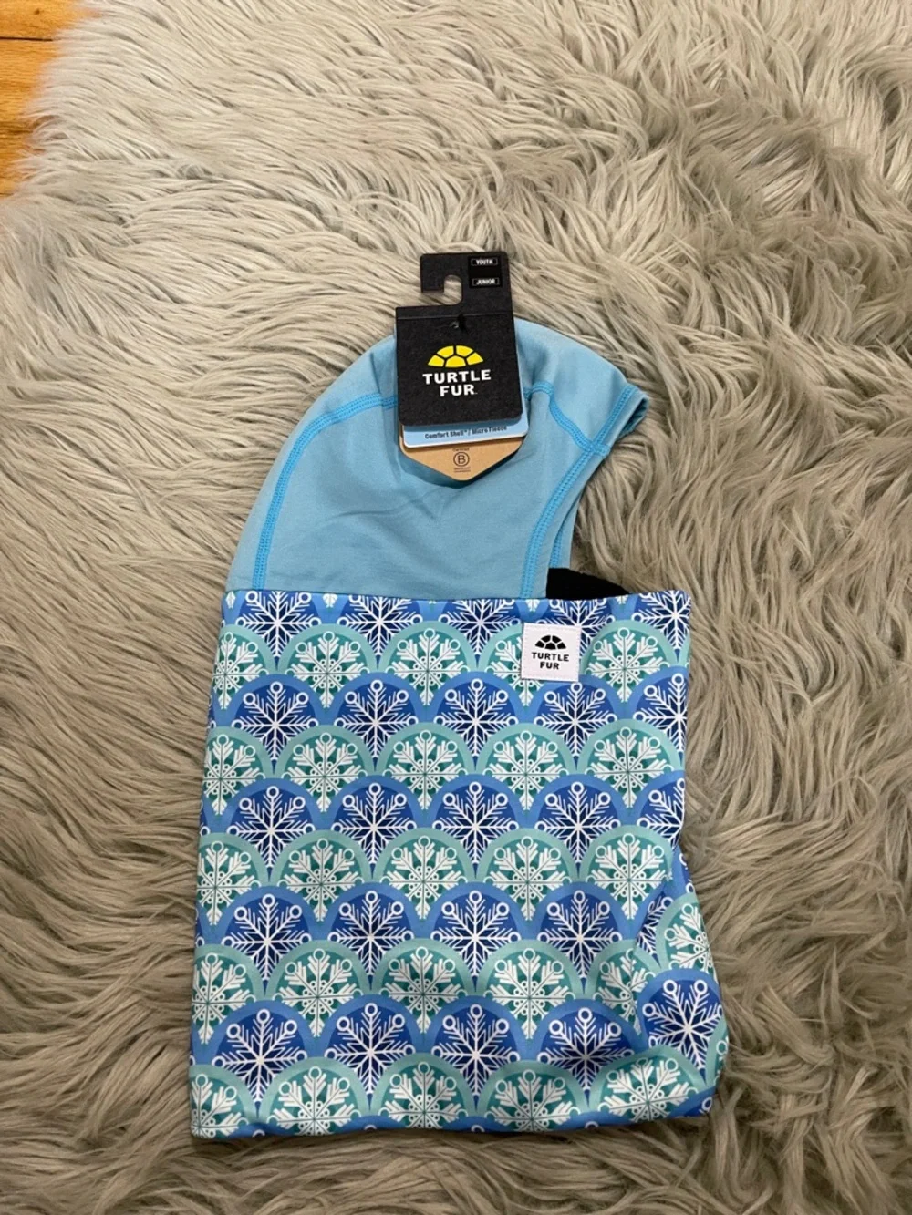 Turtle Fur Kids Light Blue & Blue Patterned Neck Gaiter